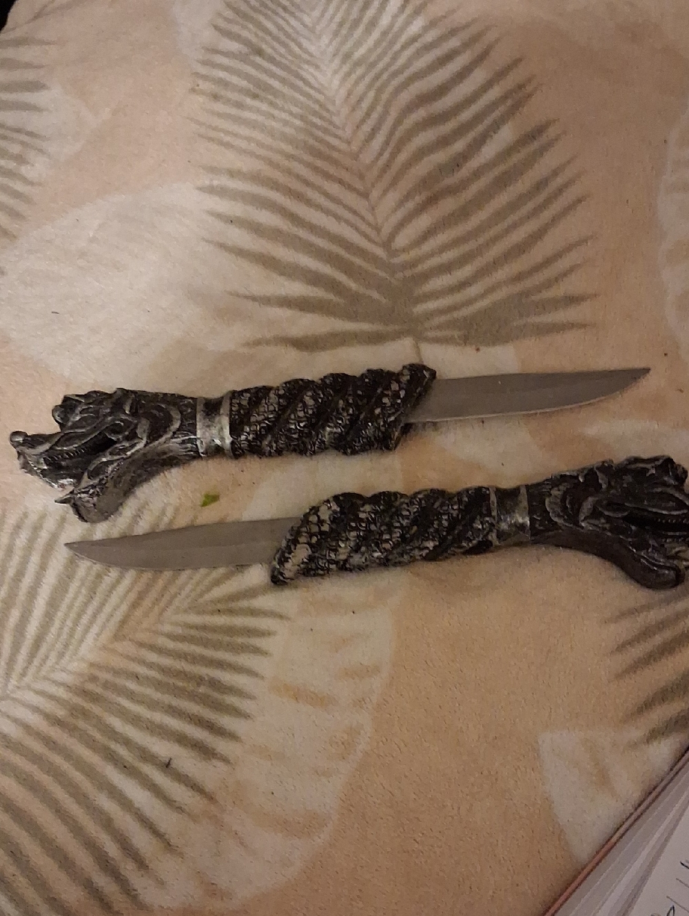 Vintage Twin Dragon Hidden Blade Dagger Set.